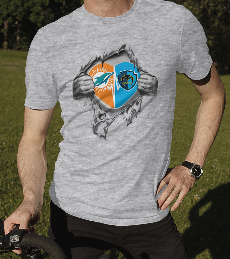 Miami Dolphins Tampa Bay Mutiny Heart Design 22 It's In My Heart T-Shirt