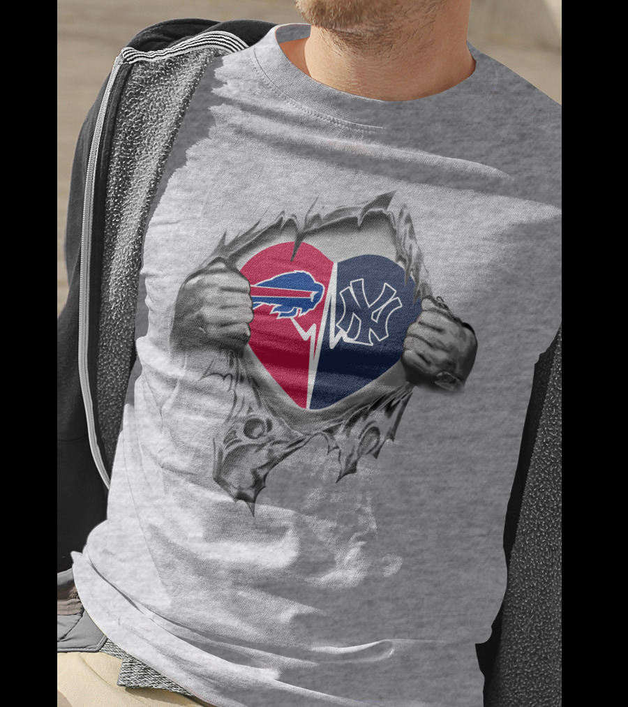 Buffalo Bills And New York Yankees Heart Fan Passion T-Shirt