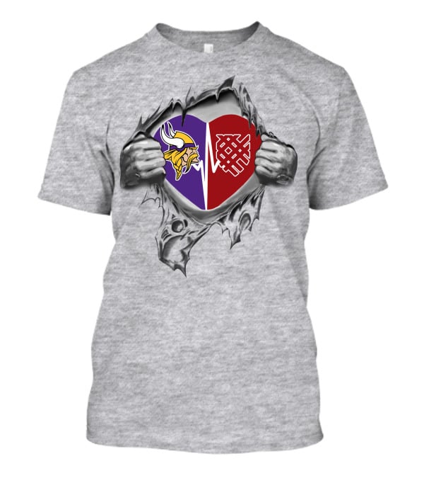 Vikings Macalester Heart Hand Tear T-Shirt