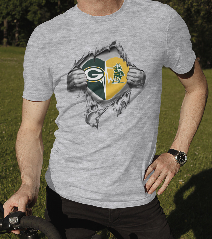 Packers St Norbert Green Knights Heart And Hands Peel T-Shirt