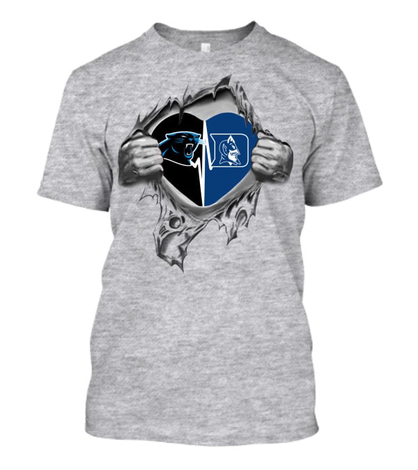 Panthers Duke Blue Devils It's In My Heart Football Basketball Fan Pride T-Shirt