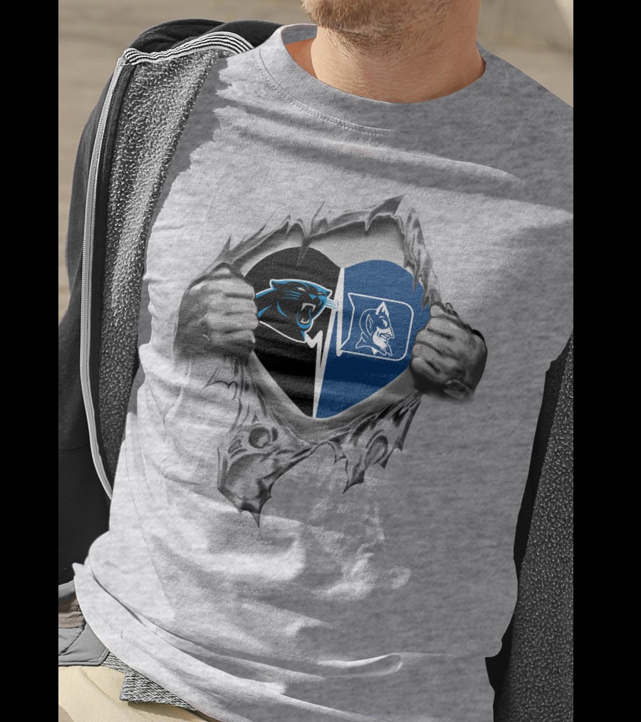 Panthers Duke Blue Devils It's In My Heart Football Basketball Fan Pride T-Shirt