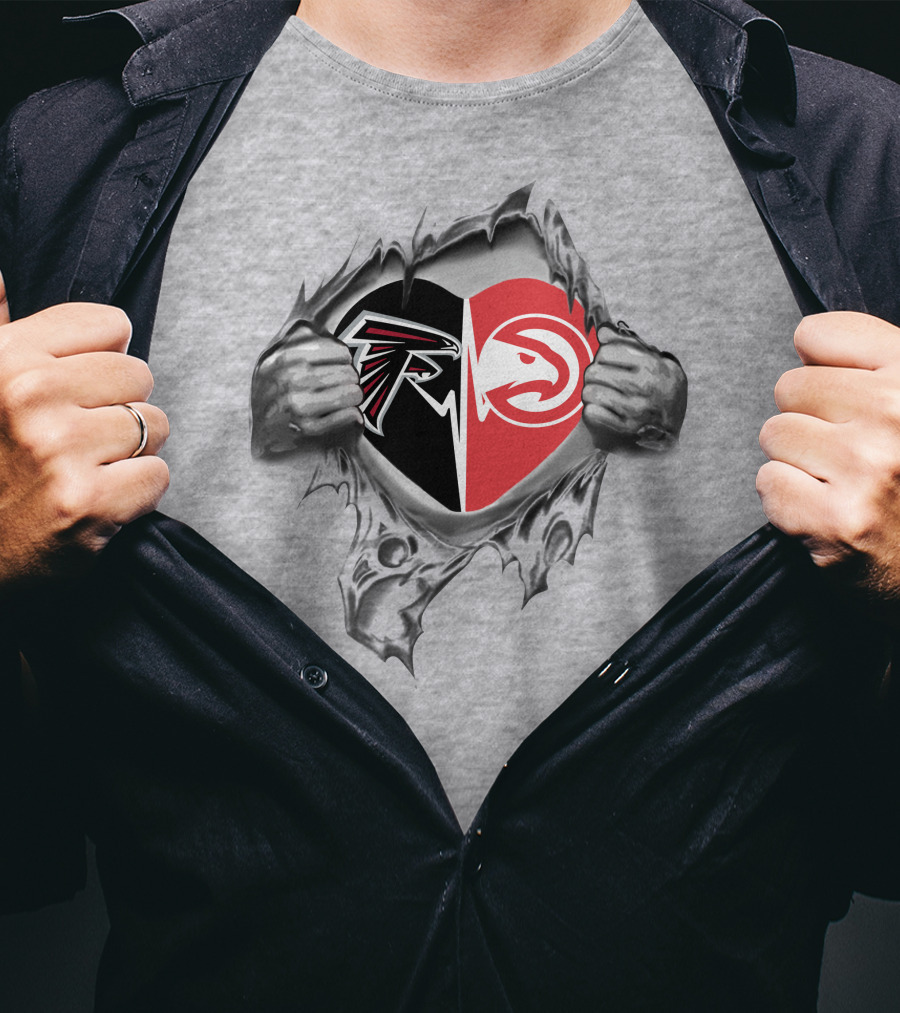 Atlanta Falcons And Hawks Heart It's In My Heart T-Shirt