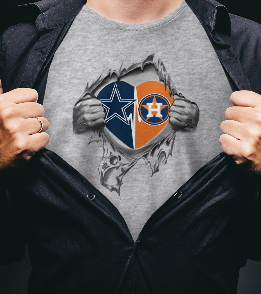 Cowboys Houston Astros Heart Inside My Chest T-Shirt