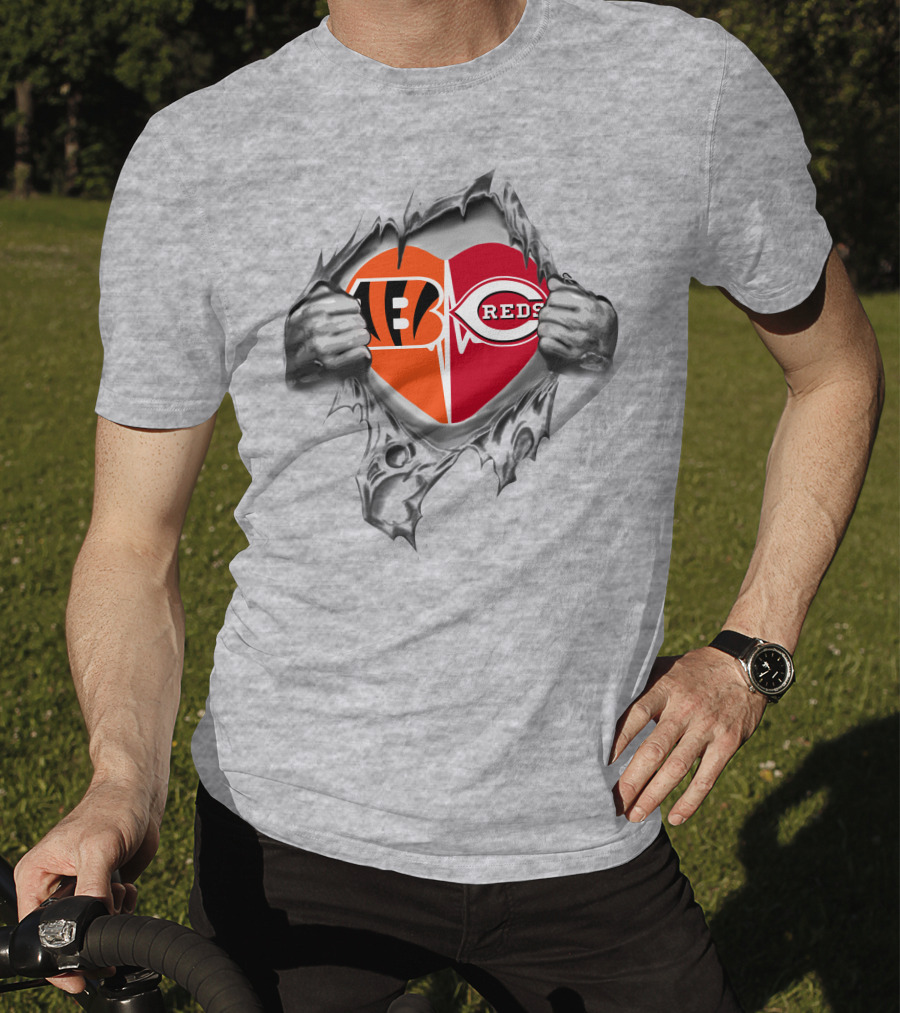 Cincinnati Bengals And Reds Heartbeat Passion T-Shirt