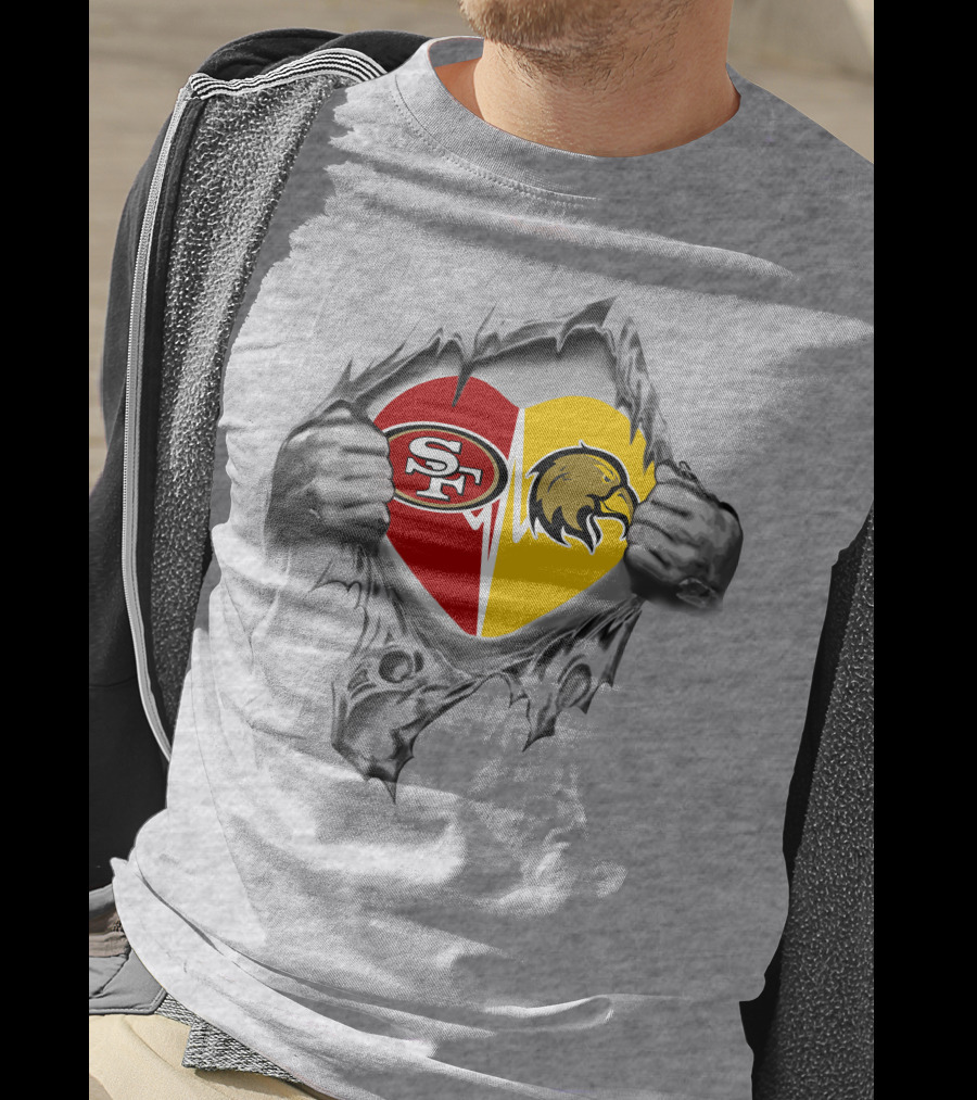 49ers Los Angeles Golden Eagles Heart T-Shirt