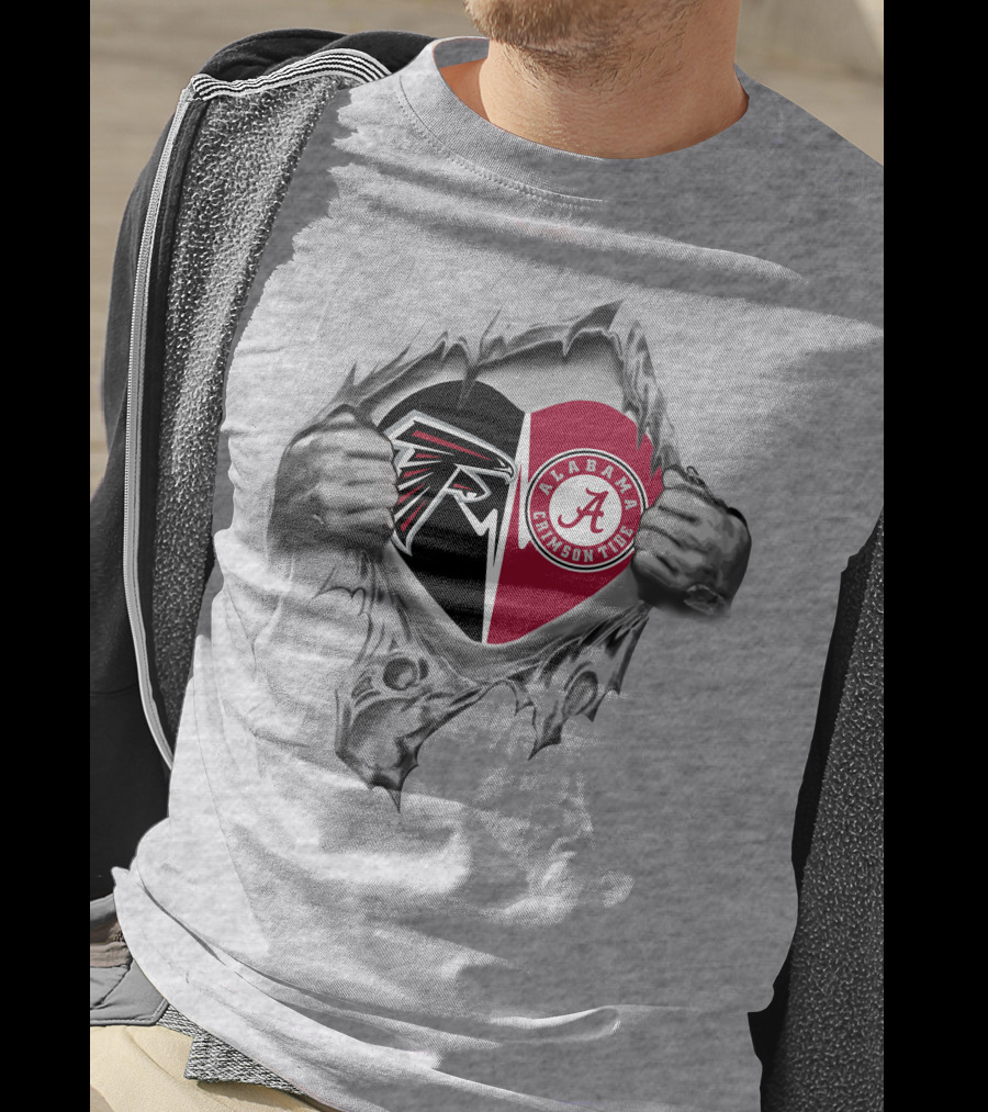 Atlanta Falcons Alabama Crimson Tide Heart Logo 338 Falcons T-Shirt