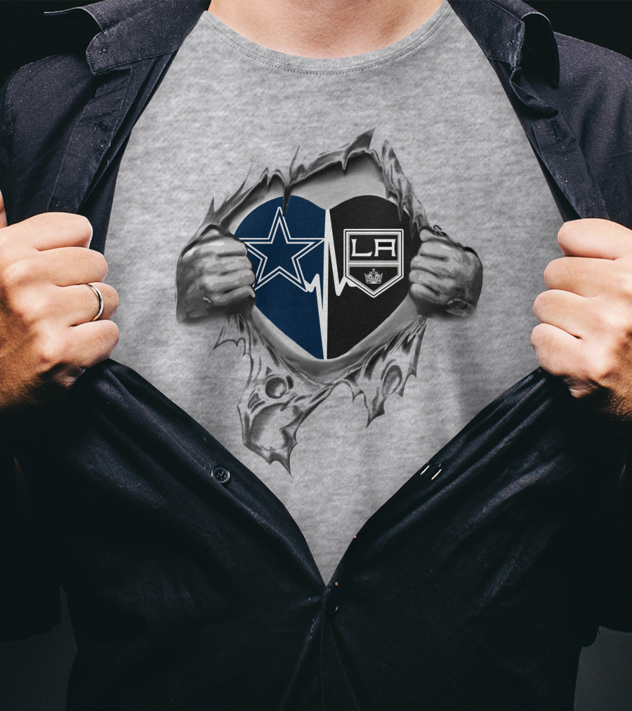 Cowboys Los Angeles Kings Heart Logo Combo T-Shirt