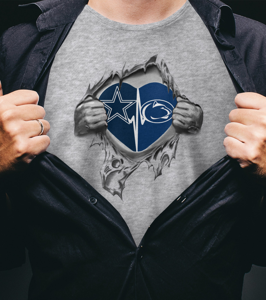 Cowboys Penn State Nittany Lions Heartbeat Passion T-Shirt