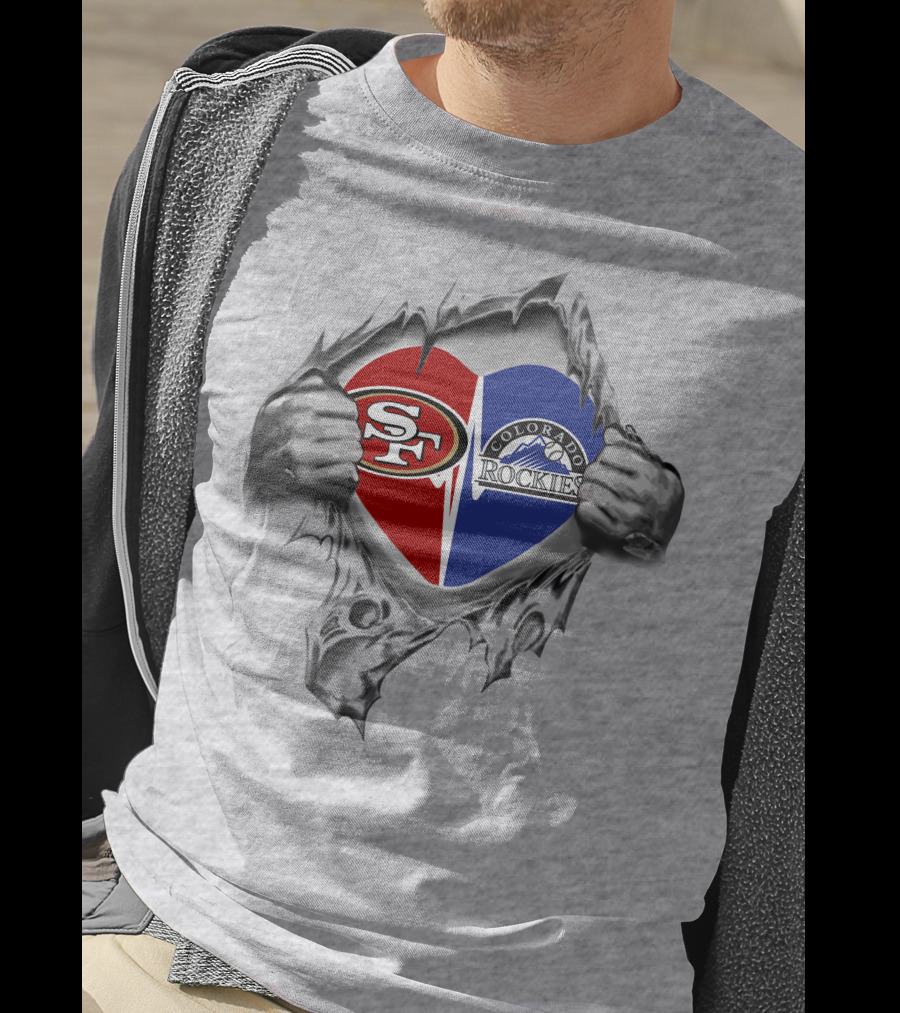 49ers Colorado Rockies Heart In My Heart Torn T-Shirt