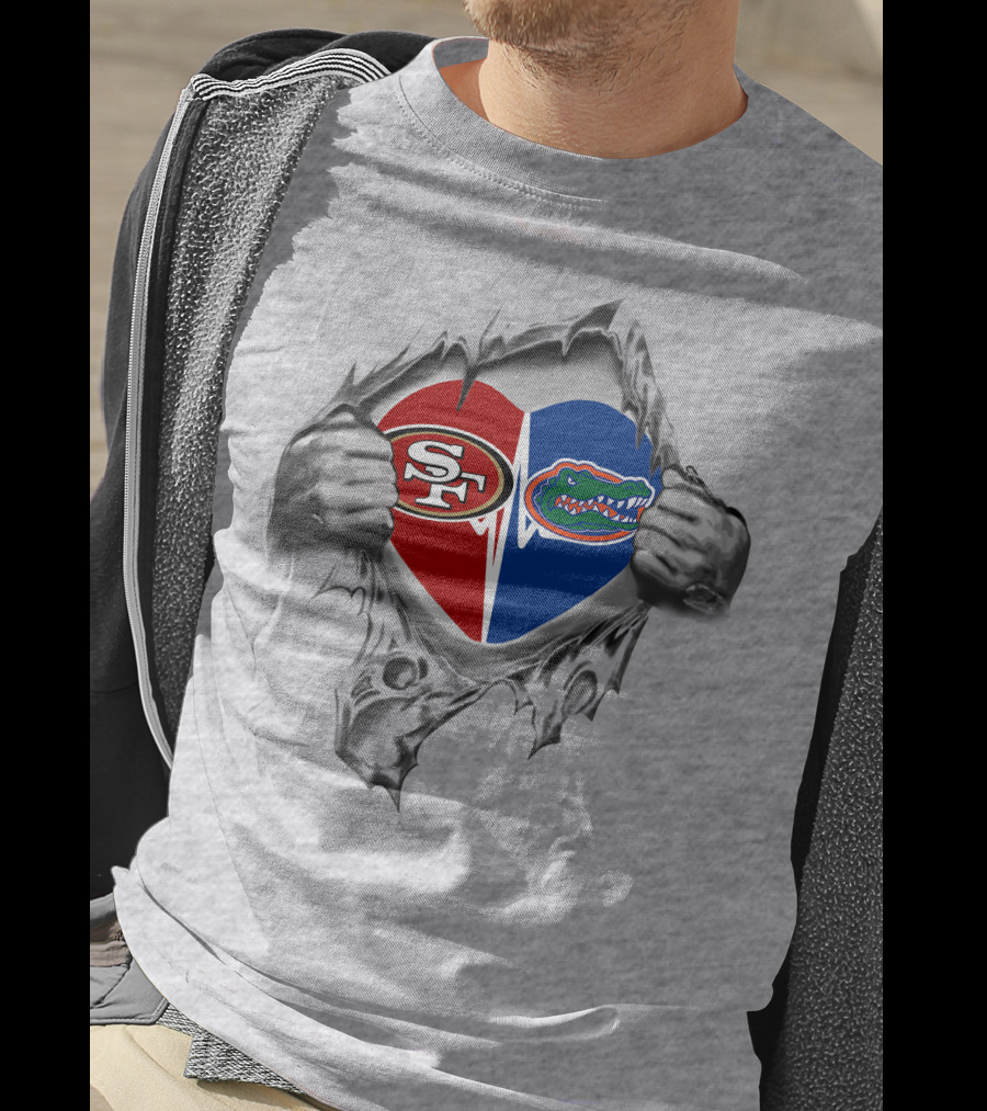 49ers Sf Florida Gators Heart Logo Peel T-Shirt