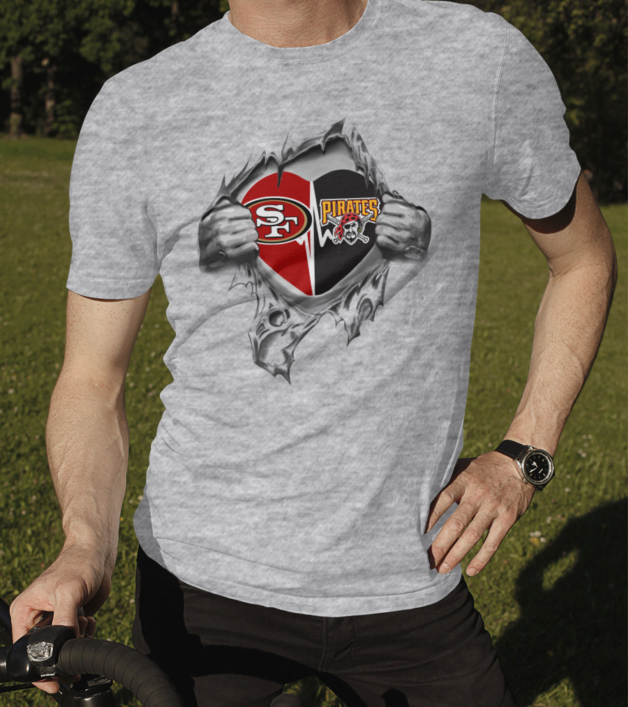 49ers Pittsburgh Pirates Heart T-Shirt