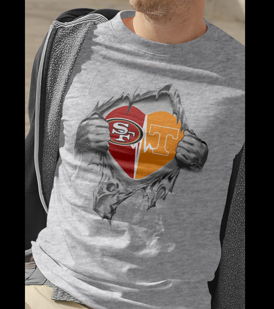 49ers Tennessee Volunteers Heart Inside Passion T-Shirt