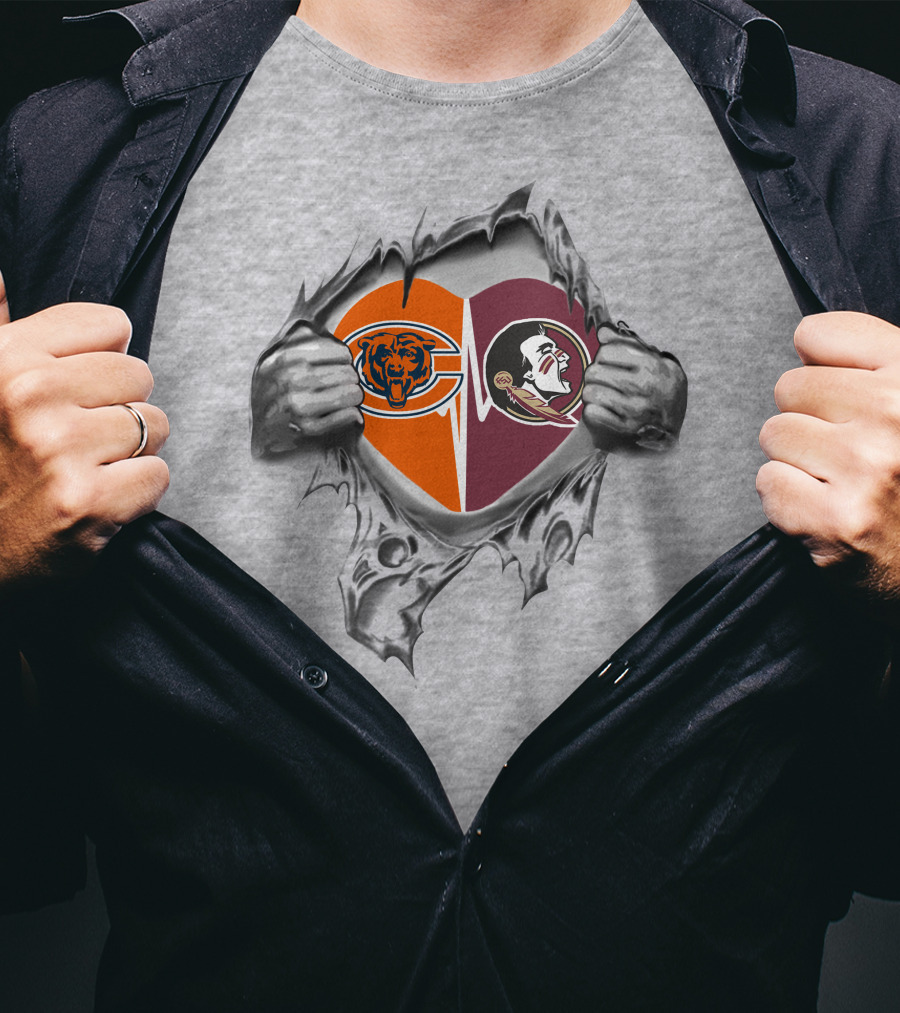 Bears Florida State Seminoles Heart T-Shirt