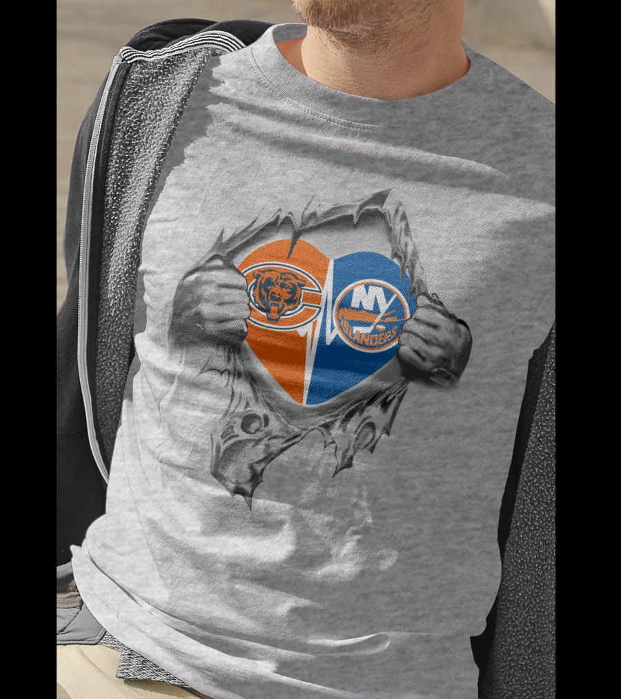 Chicago Bears New York Islanders Heart In My Heart T-Shirt