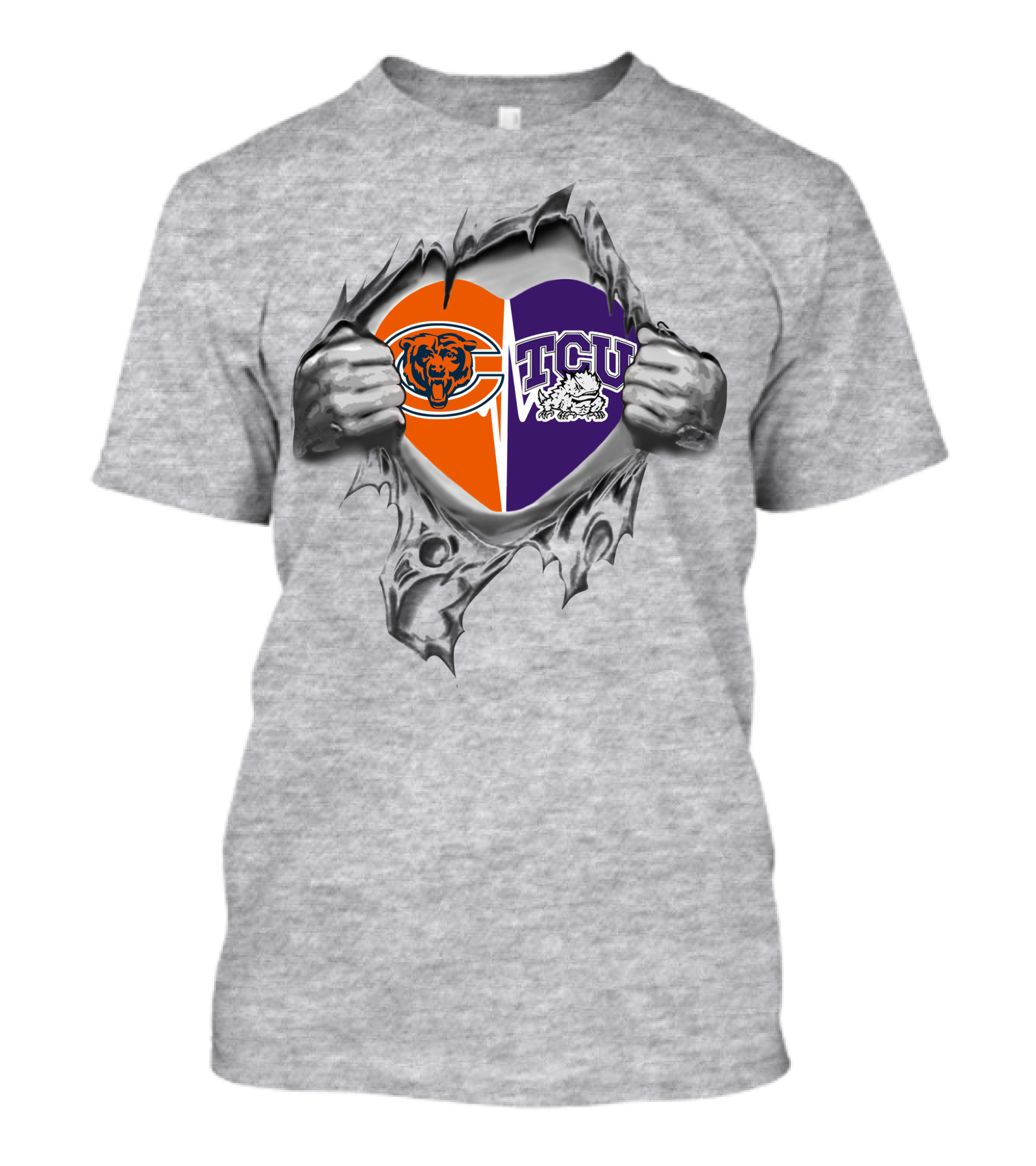 Chicago Bears Tcu Horned Frogs Heart T-Shirt