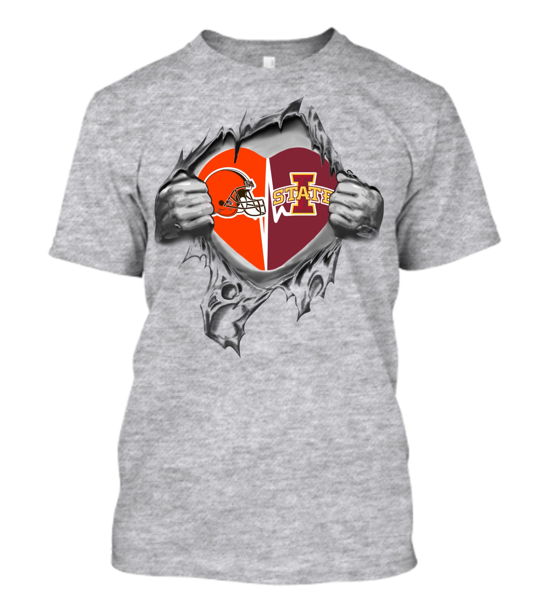 Browns Iowa State Cyclones Heart Football Pride T-Shirt