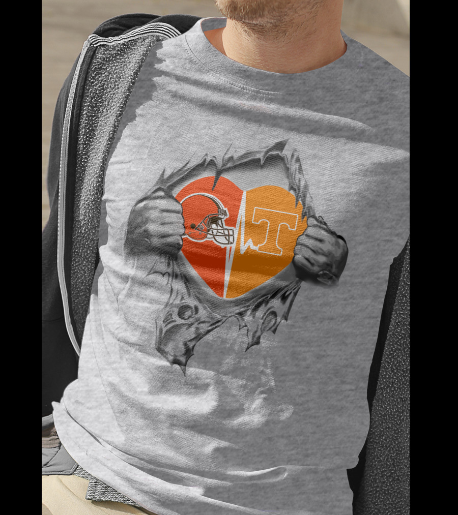 Browns Tennessee Volunteers Heartbeat Passion T-Shirt