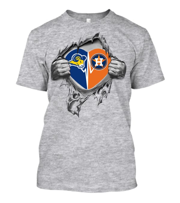 Astros Texas Wesleyan Rams Heart T-Shirt