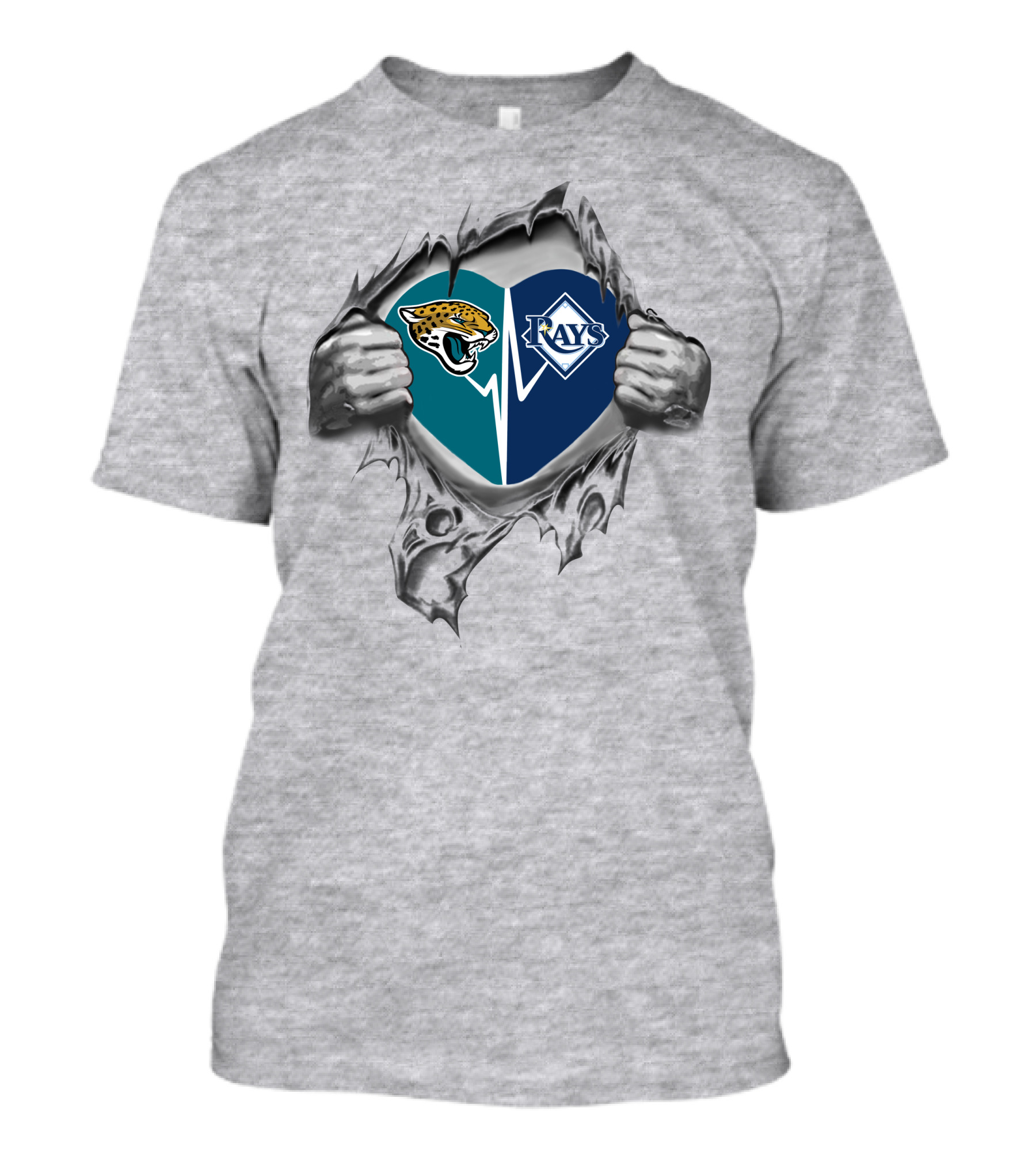 Jacksonville Jaguars Tampa Bay Rays Heart T-Shirt