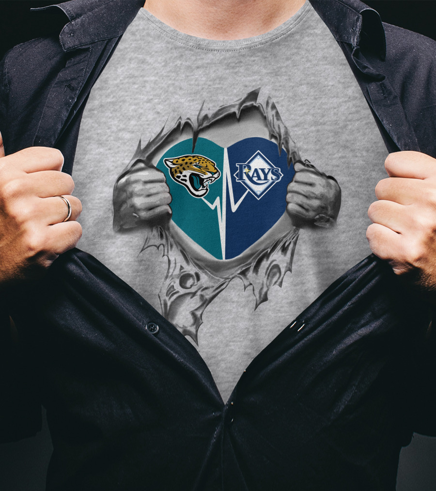 Jacksonville Jaguars Tampa Bay Rays Heart T-Shirt