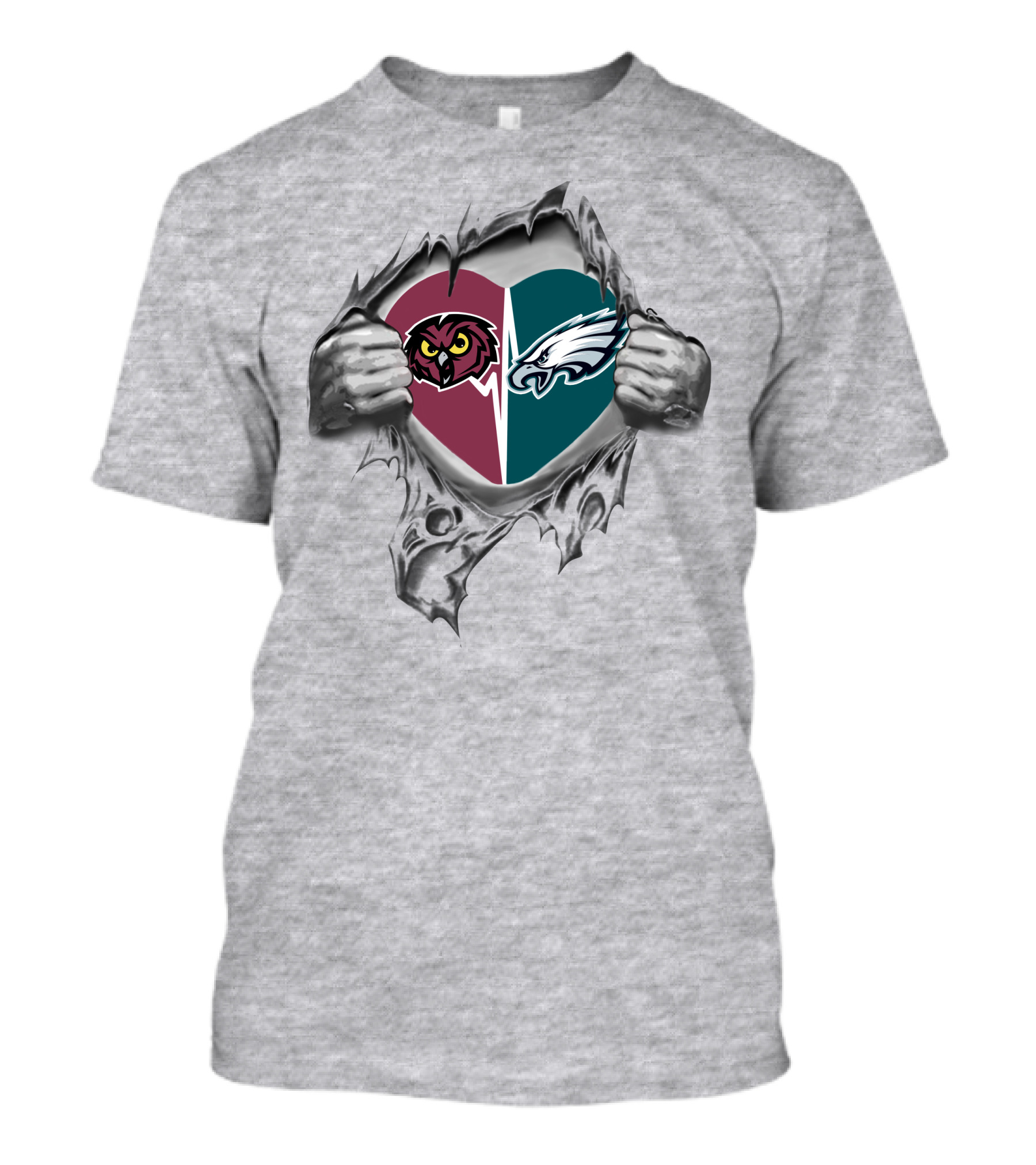 Eagles Temple Owls It's In My Heart Football Fan Loyalty T-Shirt