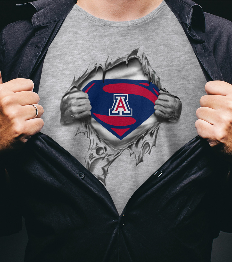 Arizona Wildcats Superman Chest Logo Reveal T-Shirt