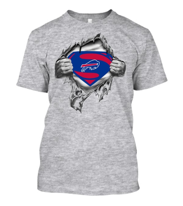 Buffalo Bills Superman Logo Chest Rip T-Shirt