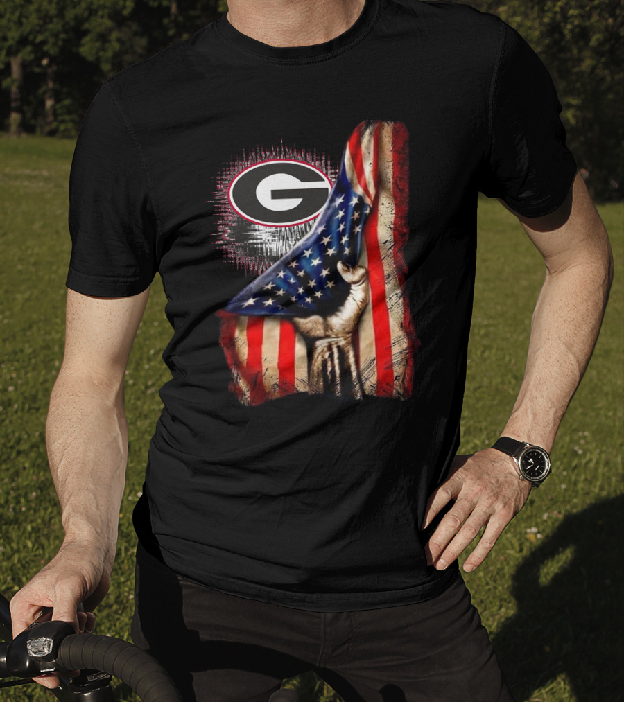 Georgia Bulldogs American Flag G Logo Patriotic T-Shirt