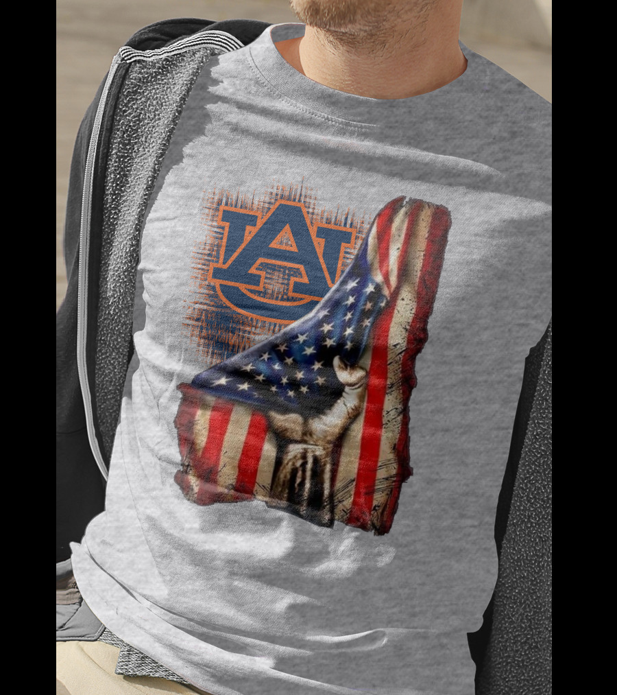 Auburn Tigers American Flag Patriotic T-Shirt