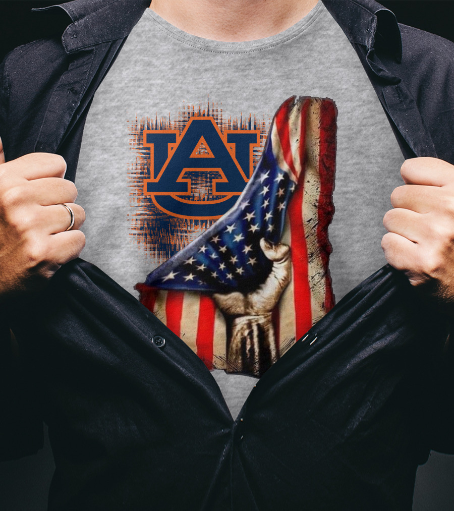 Auburn Tigers American Flag Patriotic T-Shirt