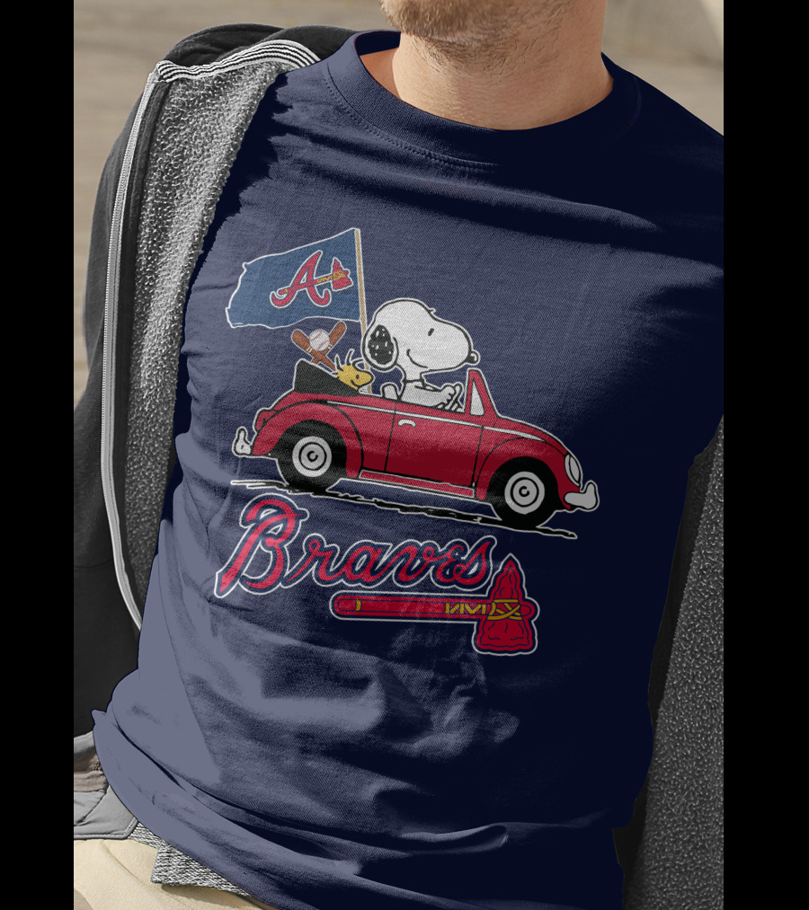 Atlanta Braves Snoopy Woodstocks Car Adventure T-Shirt