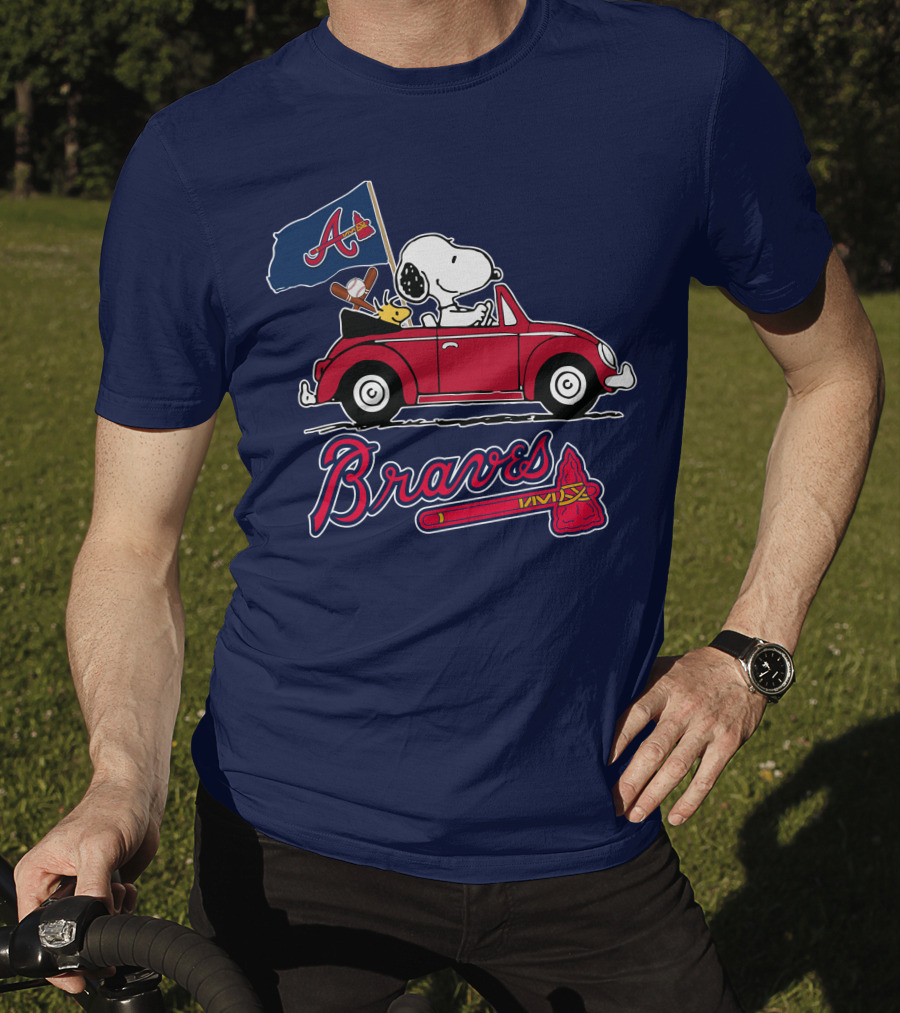 Atlanta Braves Snoopy Woodstocks Car Adventure T-Shirt