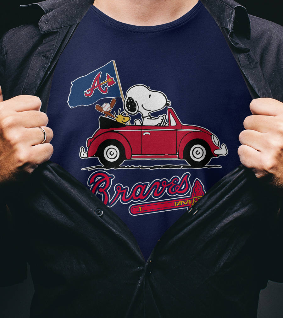 Atlanta Braves Snoopy Woodstocks Car Adventure T-Shirt