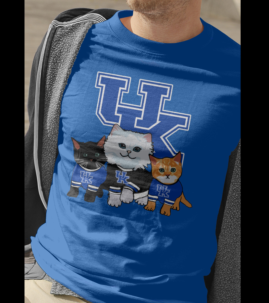 Kentucky Wildcats UK Logo Cats In Team Sweaters T-Shirt