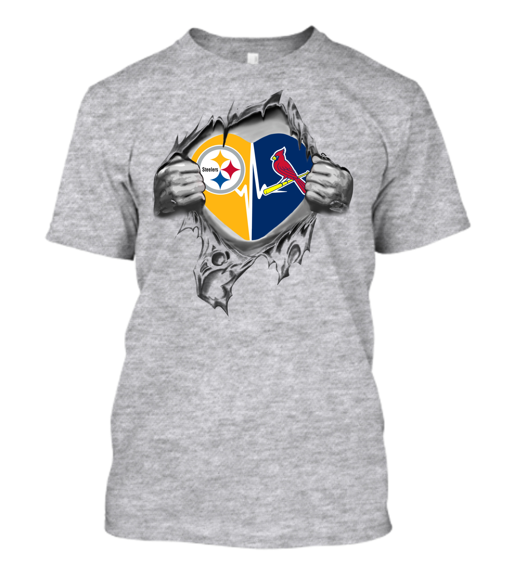 Steelers St Louis Cardinals Heartbeat Emblem T-Shirt