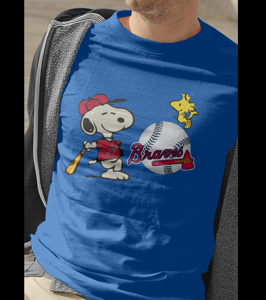 Braves Snoopy Woodstock Baseball Atlanta Peanuts T-Shirt
