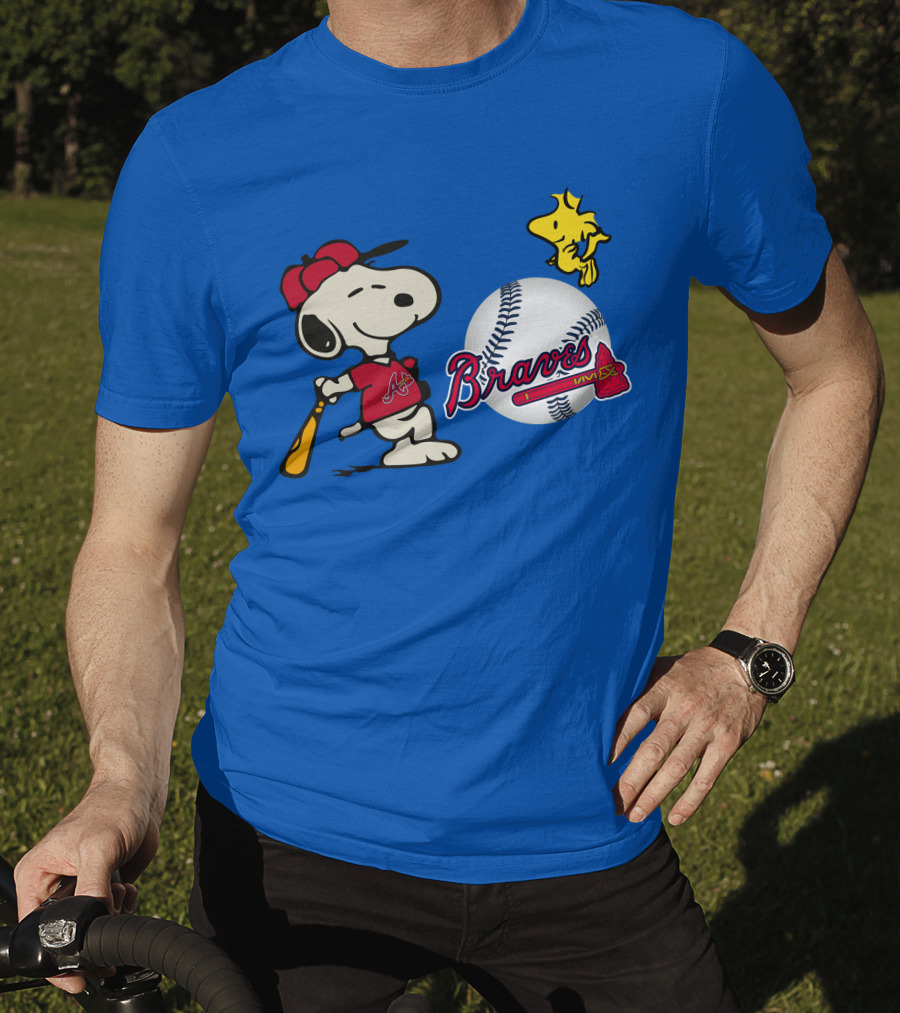 Braves Snoopy Woodstock Baseball Atlanta Peanuts T-Shirt
