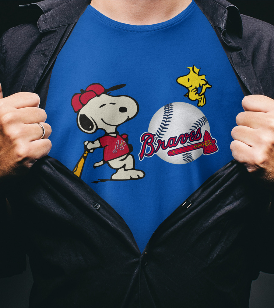 Braves Snoopy Woodstock Baseball Atlanta Peanuts T-Shirt