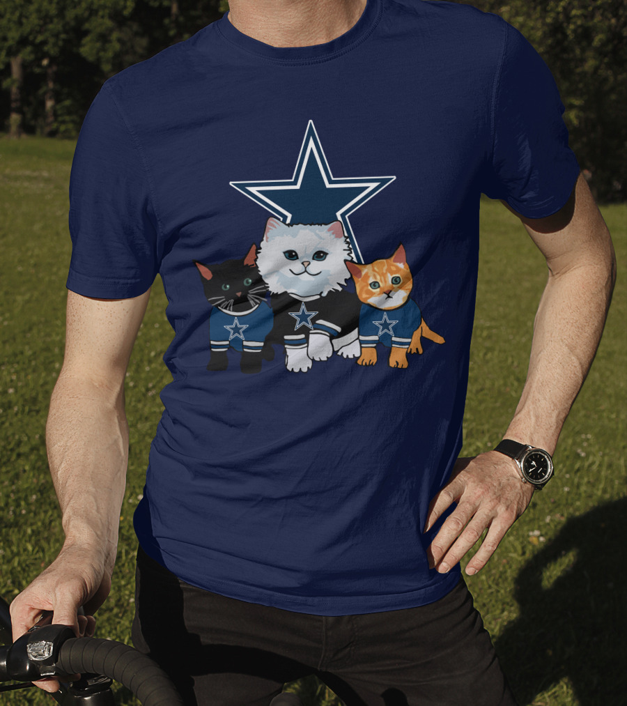 Dallas Cowboys Cute Cats With Star Logo Trio T-Shirt