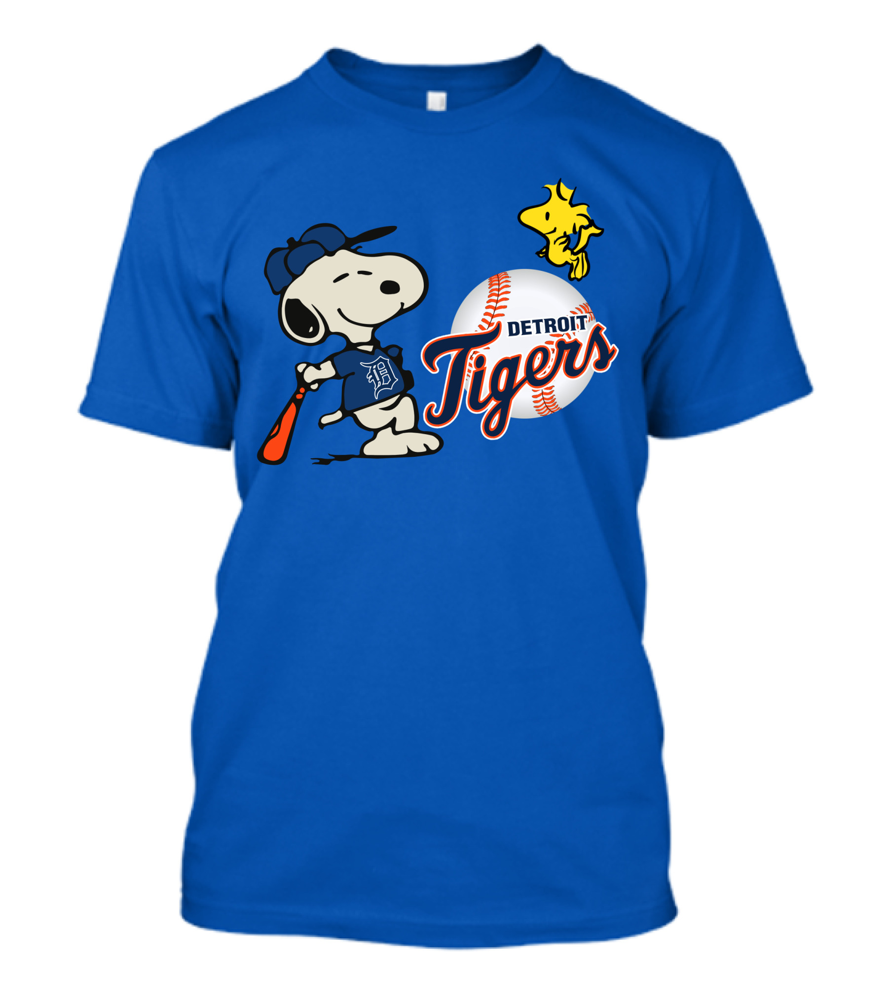 Detroit Tigers Snoopy Woodstock Baseball T-Shirt