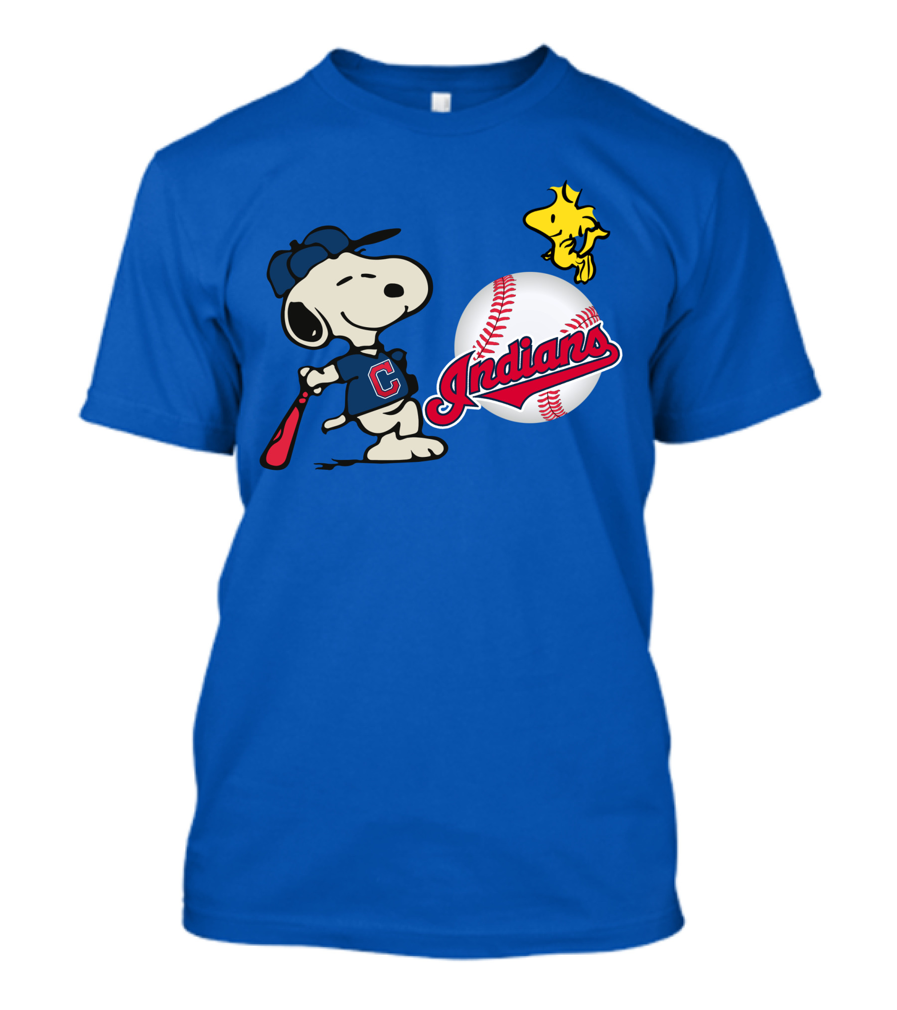 Cleveland Indians Snoopy Woodstock Baseball T-Shirt