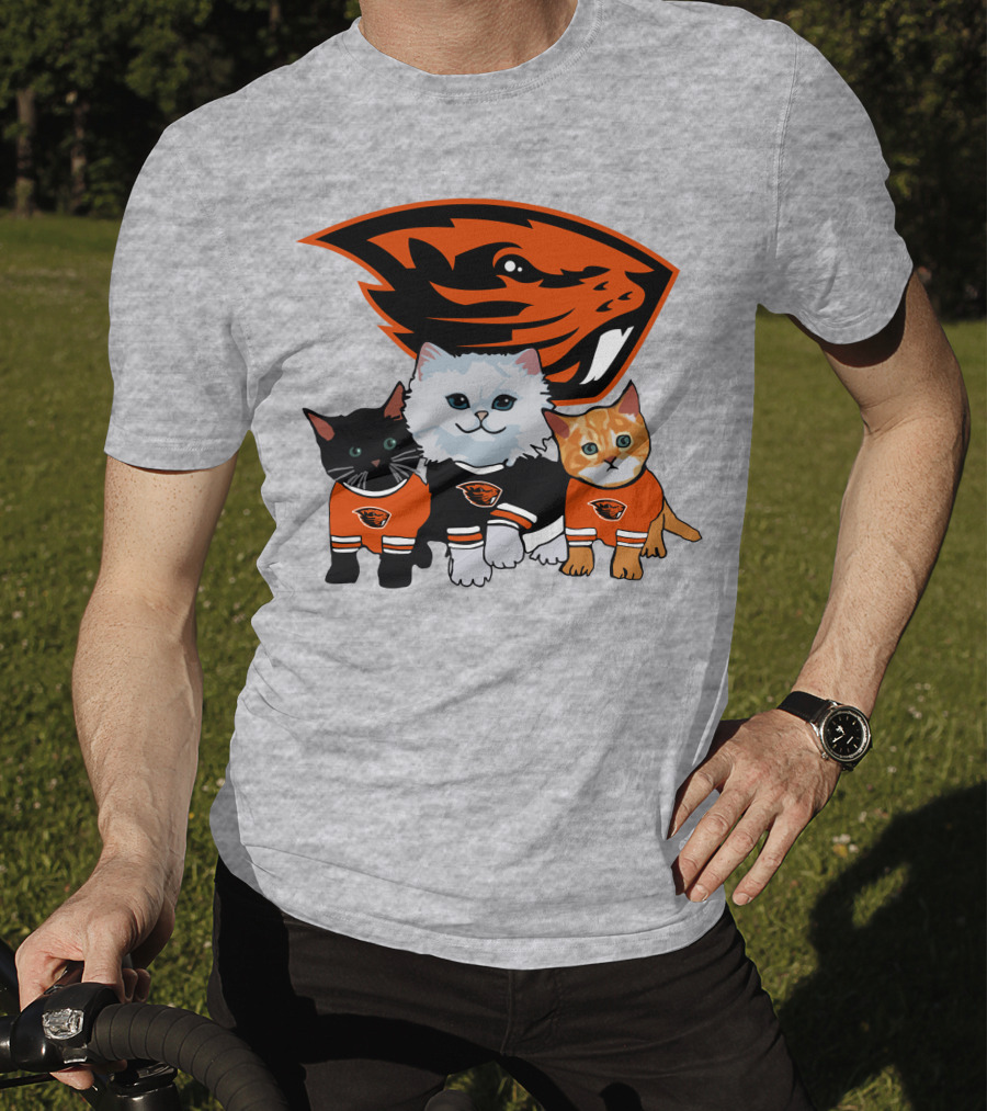 Oregon State Beavers Cats In Team Jerseys T-Shirt