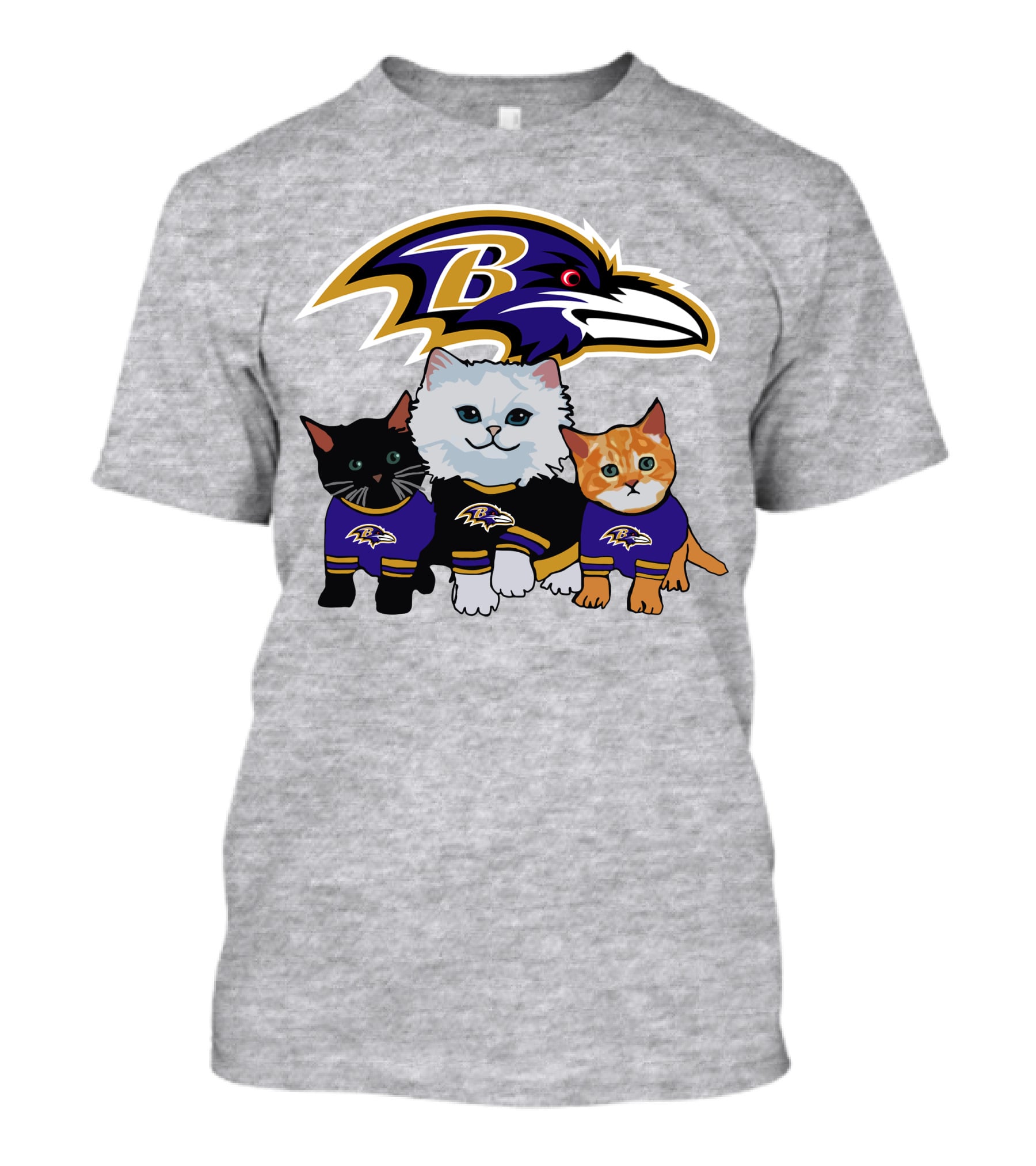 Baltimore Ravens Cats In Team Jerseys T-Shirt