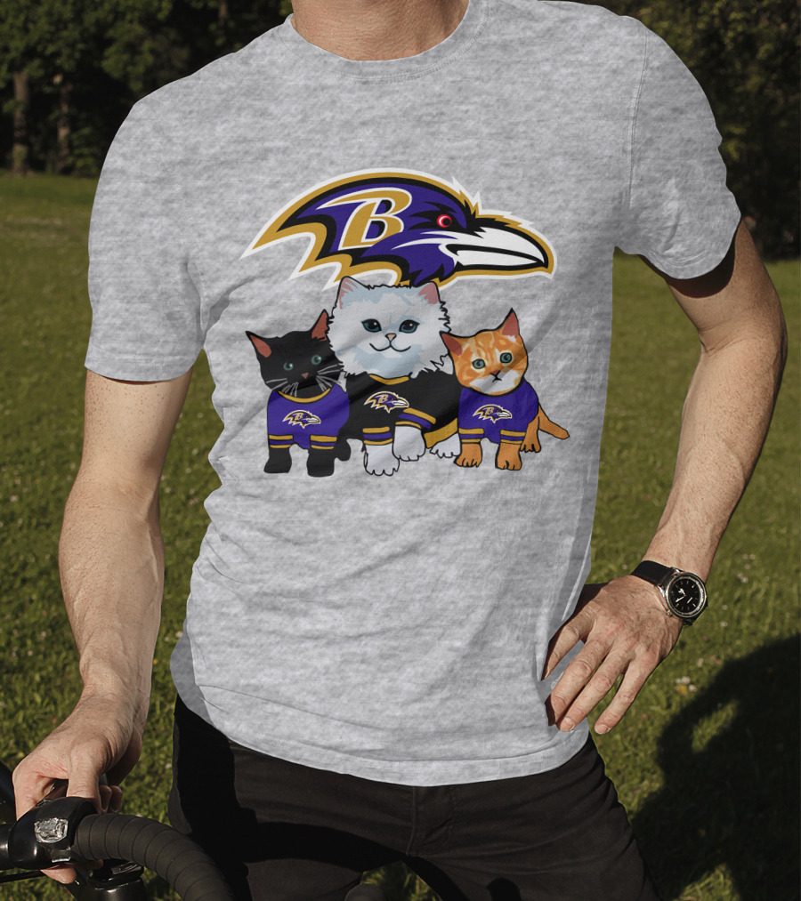 Baltimore Ravens Cats In Team Jerseys T-Shirt