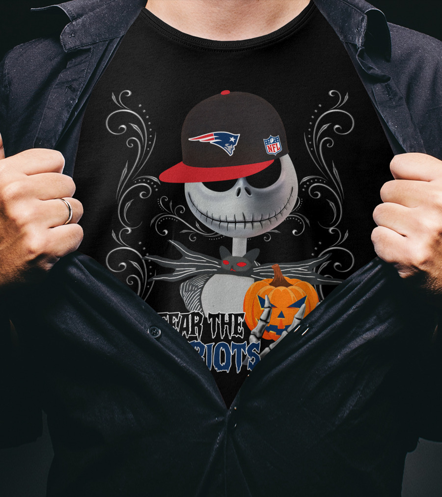 Fear The Patriots NFL Halloween Skeleton Pumpkin T-Shirt