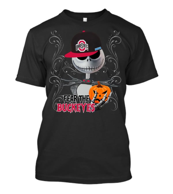 Ohio State Buckeyes Fear The Buckeyes Halloween Jack Skellington T-Shirt