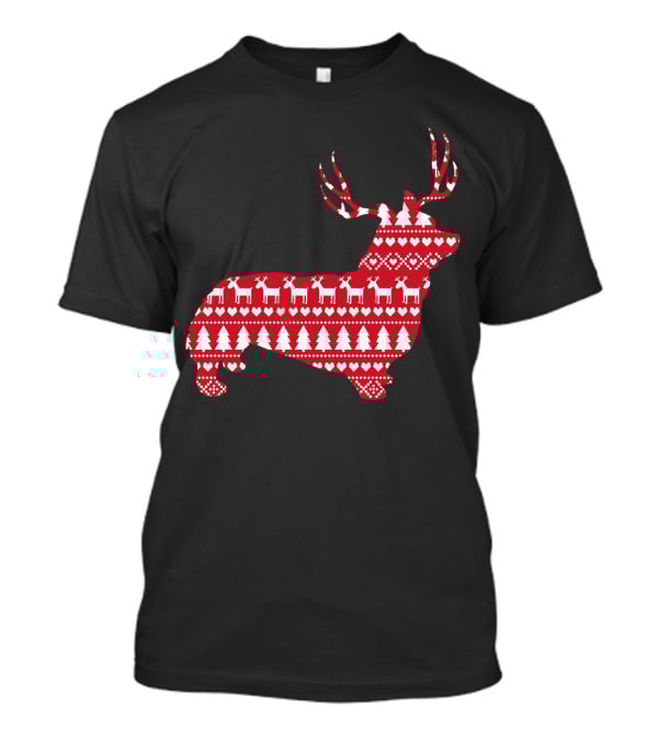 Welsh Corgi Christmas Reindeer T-Shirt