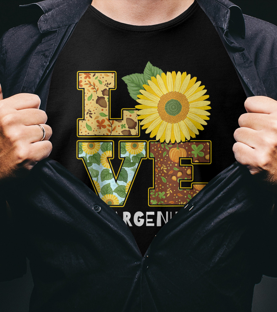 Love Sunflower Autumn Leaves Charge Nurse T-Shirt