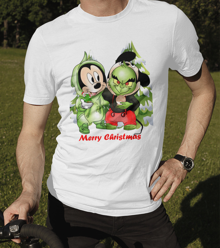 Merry Christmas The Grinch And Mickey T-Shirt